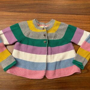 Baby Boden multicolor stripe 3 button cardigan sweater